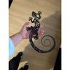 Hand-Forged Metal Gecko Wall Art, Geometric Lizard Sculpture for Boho Decor