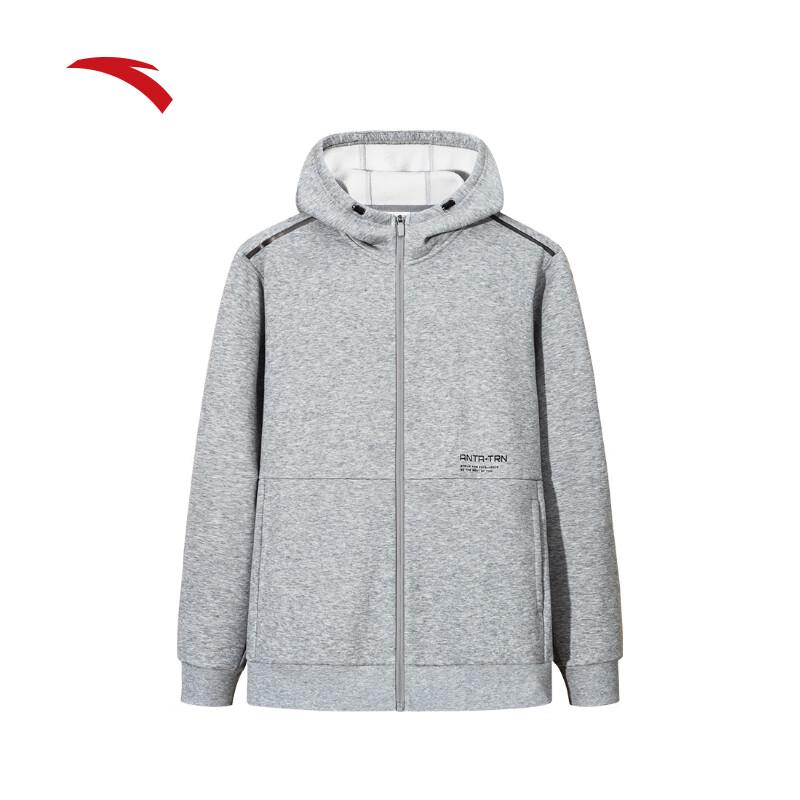 Anta Men's Fleece-Lined Hooded Sports Jacket