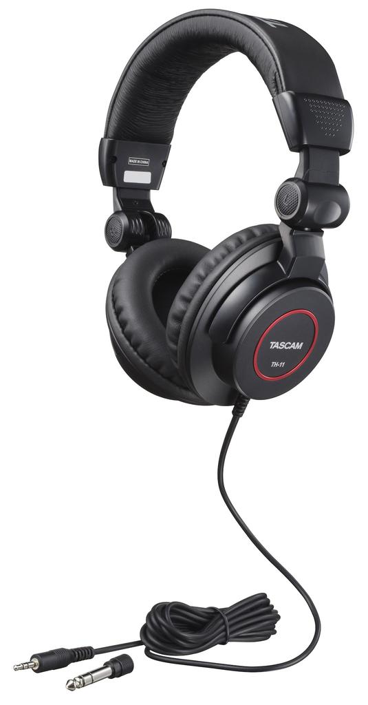 TASCAM TH-11 Closed-Back Stereo Monitor Headphones, Black, Wired, for Video Production, Music Production, Streaming, DTM, Music Listening, Instrument