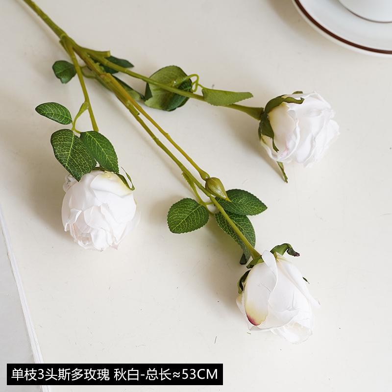 European retro roasted edge rose simulation flower home decoration fake flower wedding bouquet burnt edge simulation rose