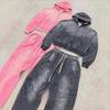 Męski Oversize'owy Bluza z Kapturem Rozpinana Komplet Spodni Joggerów Streetwear Vintage Nadruk Krzyża Codzienny Zestaw