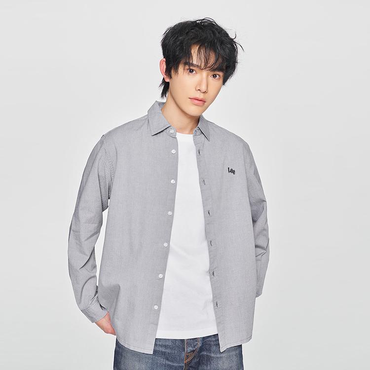 SS25 Comfortable Version Embroidered Small Logo Long Sleeve Shirt Men Shirts Gray LMT010407T1200FA08441