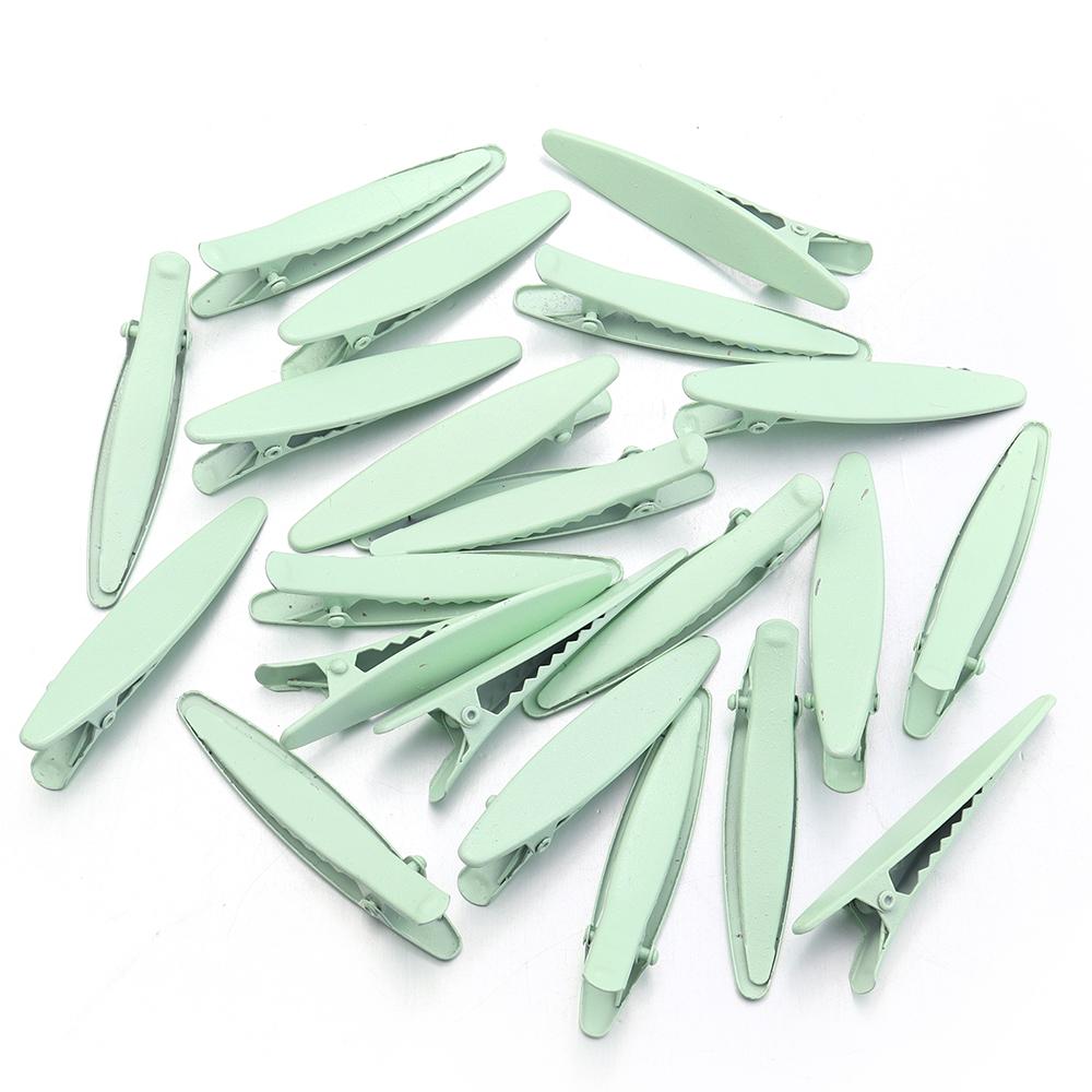 20pcs Metal Hair Clips Colorful 6cm Oval Geometric Hairpin Hair Side Clips Duckbill Clip Barrettes For Women Hair Accessories