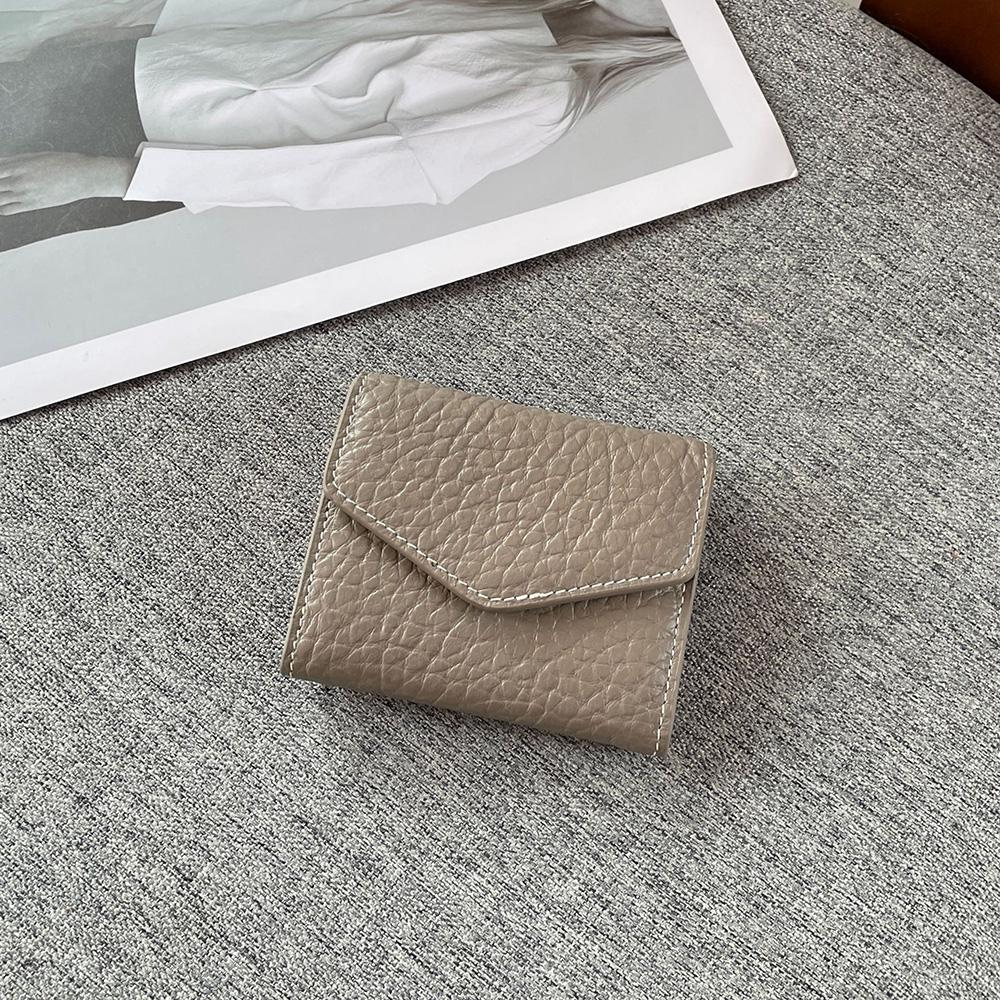 Carteira de Moedas Unissex Texturizada de Couro Genuíno Estilo de Marca Primeira Camada de Couro de Vaca Porta-Cartões Alta Qualidade Couro de Bezerro Mini Carteira