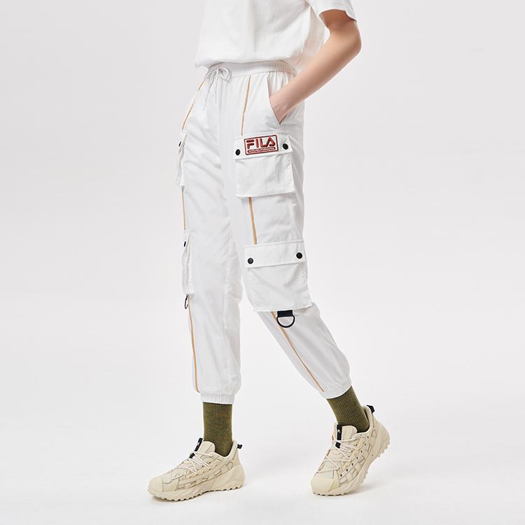 Fila Fusion X White Mountaineering Collaboration Multi-Pocket Cargo Pants Women bottoms Cloud-White T11W137803F-WT