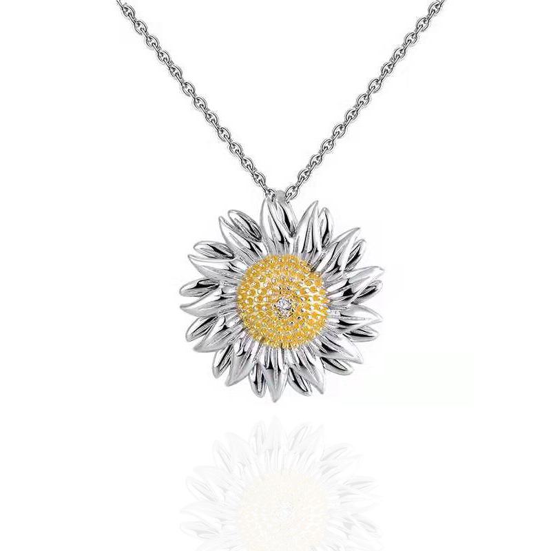 

Комплект ожерелья с подвеской в виде подсолнуха с золотым покрытием