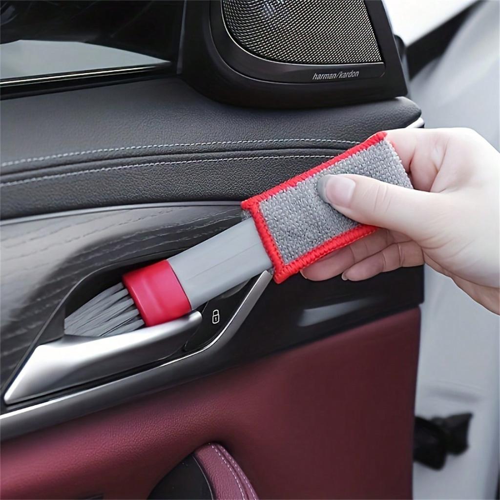 1pc Double-Headed Brush, Car Air Vent Brush, Air Conditioner Vent Cleaning Cloth, Hot Selling Car Interior Cleaning Products