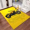 Yellow Motorcycle Design Carpet Suitable As a Non-slip Mat for the Living Room or Bedroom Sofa