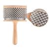 Instrument muzical de percuție Cabasa din lemn Lanț cu mărgele metalice și scuturator de mână cilindru pentru