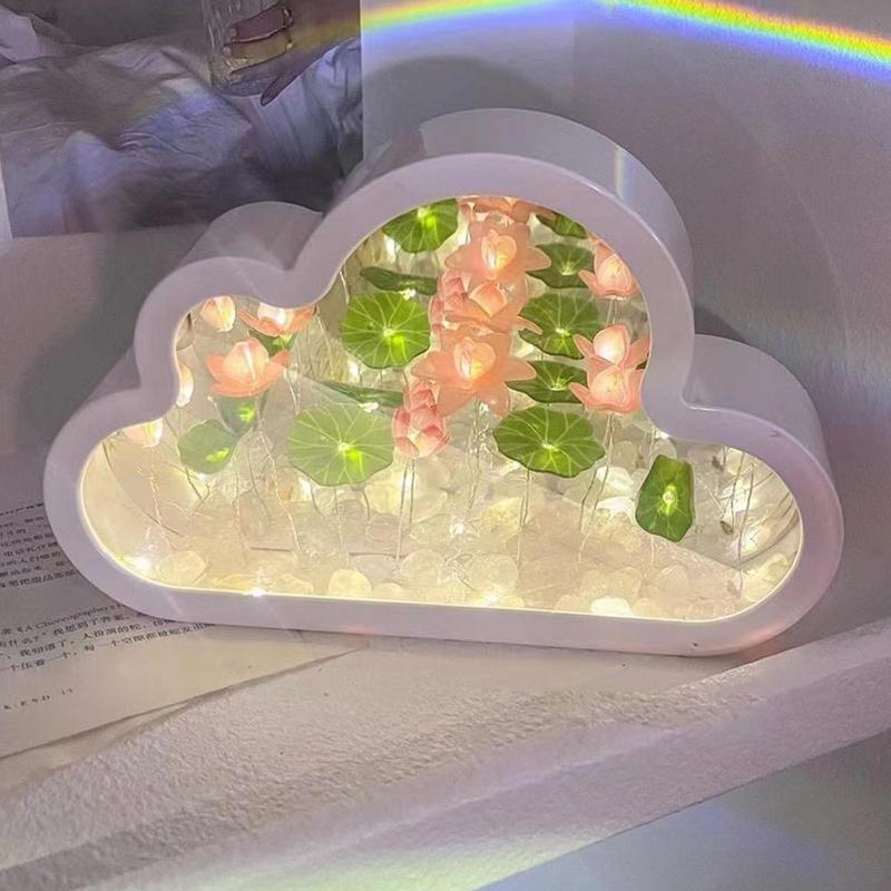 

Flower Night Light Mirror Flower Mirror Nursery Night Light Romantic Desktop Decor Nursery Bedside Table Lamp Atmosphere United States
