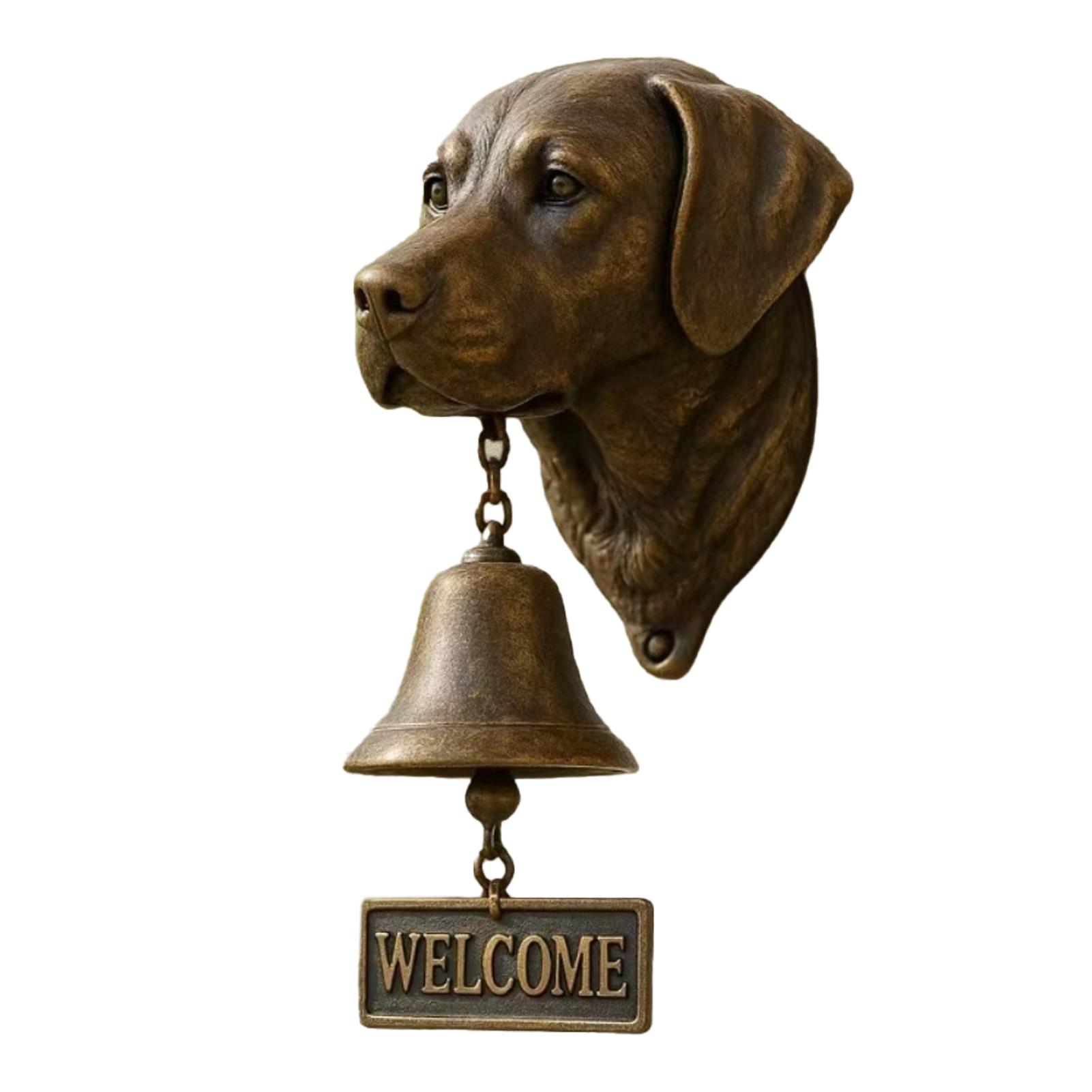 

Retro Animal Inu Welcome Wall Mounted Pet Doorbell Charming Entrance Decoration Handmade Durable Dog Lovers Home
