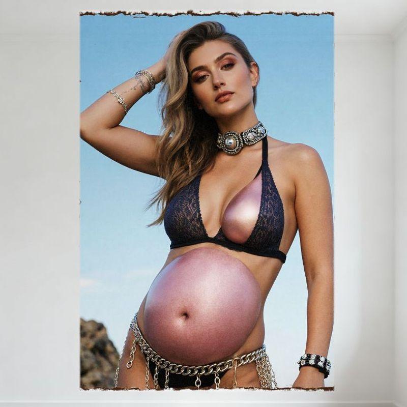 

Sexy Pregnant Woman Fashion Maternity Photohoot Tin Sign Vintage Metal Poster for Home Bar Pub Wall Decor 20x30cm（7.8x11.8inch）