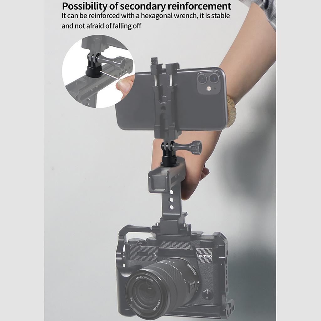 360° drehbarer Aluminium-Adapter für GoPro Insta360 Verstellbare Halterung 1/4" Schraube Stativ-Verbindungsbügel für Action-Kamera-Zubehör