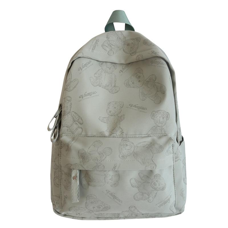 

Рюкзак для ученицы средней школы, школьный рюкзак большой вместимости, сумка для отдыха, милый рюкзак с медведем зелёный