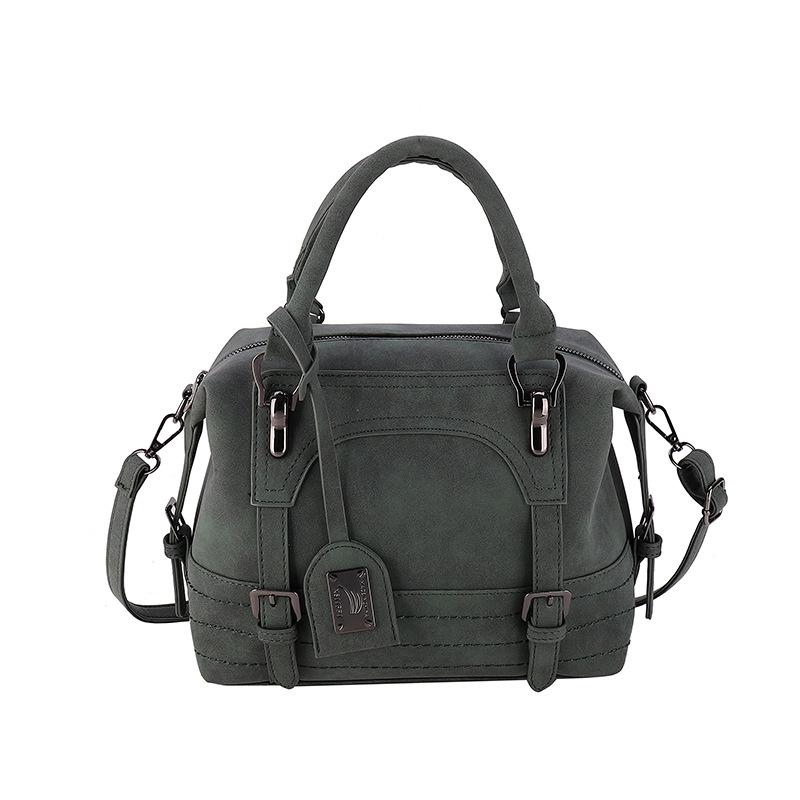 

Женская текстурированная сумка-кроссбоди Boston большой вместимости в стиле ретро с матовым покрытием зелёный