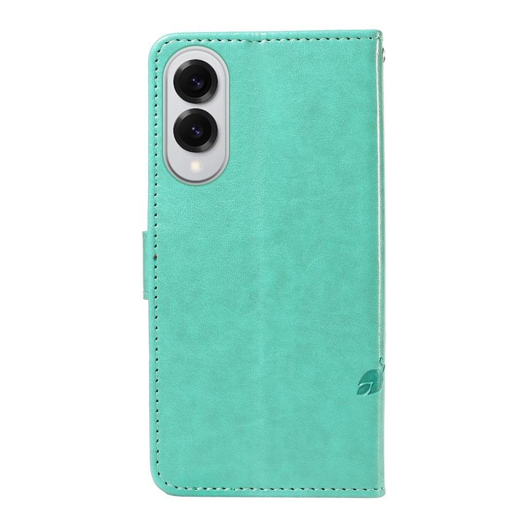 For Samsung Galaxy S25 Edge PU Leather Cases Flower Pattern Wallet Stand Phone Cover with Strap
