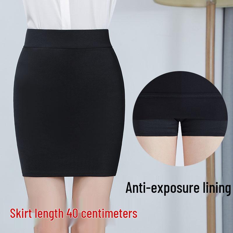 

Весенне-осенняя мини-юбка с высокой талией: Защищающая от просвечивания, Эластичная, Приталенная, Короткая Профессиональная Юбка Офисного Стиля XXL