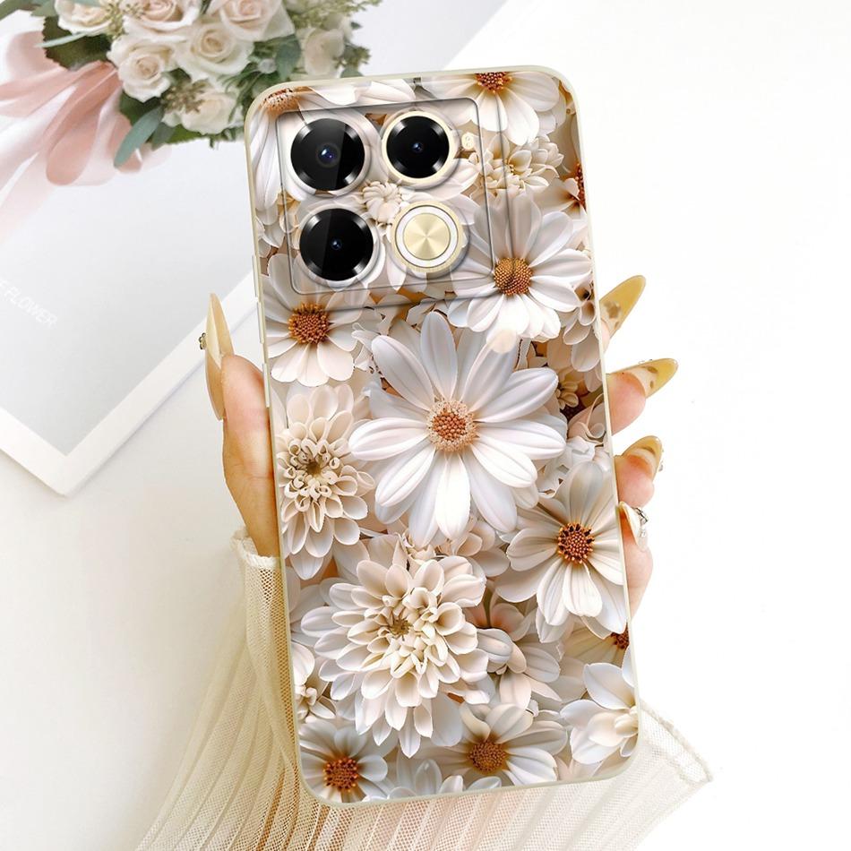 For Infinix Note 40 Pro 4G 5G / Note 40 Pro+ / Note40 X6853 Cute Cat Flower Cartoon Phone Case Soft Silicone Cover Bumpers