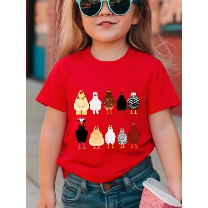 European sizes Girls Cotton Short-sleeve T-shirt, Soft and Comfortable Daily Wear, Suitable for Home, Outdoor and Sports Activities