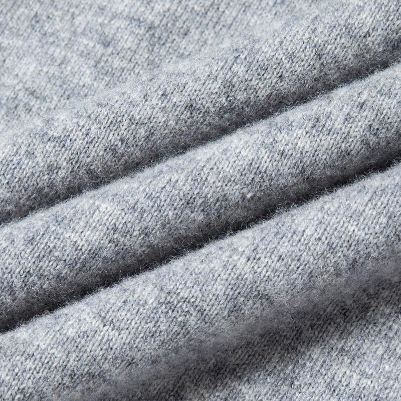 Hengyuanxiang Men's 100% Pure Wool Thickened Polo Collar Sweater