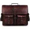Vintage Goat Leather Messenger Bag Satchel Briefcase Crossbody Casual Laptop Bag