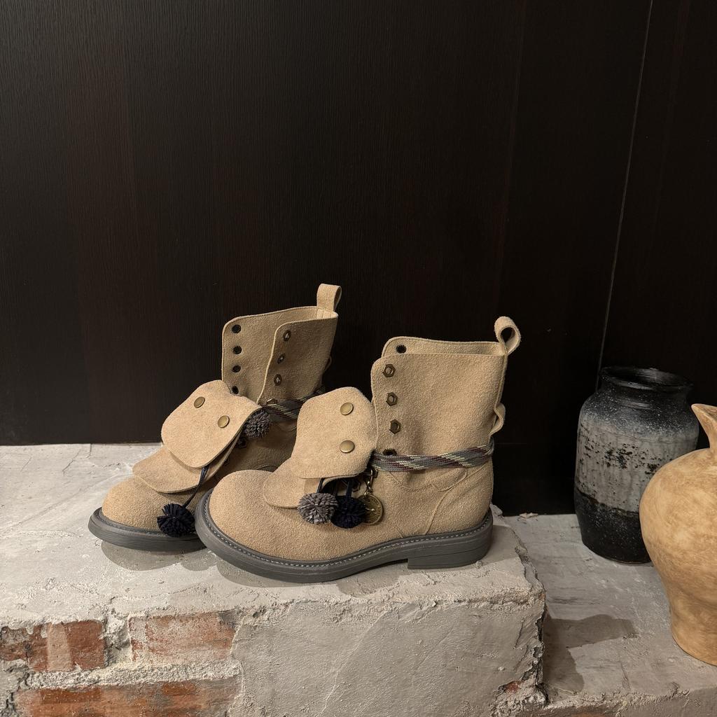 Retro thick-soled Maillard soft-soled two-wearing medium boots for women's spring and autumn new thin thick-heeled fashionable medium boots