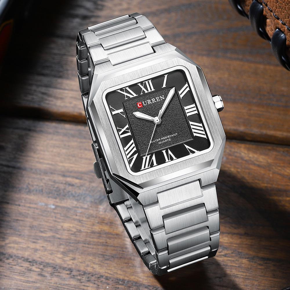 CURREN 8482 Men's Waterproof Quartz Wristwatch with Steel Band - Simple Casual Design