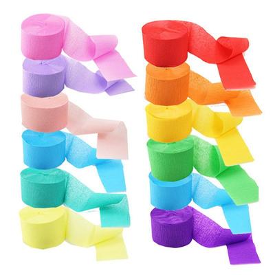 1roll 4.5cm*25 Meters Crepe Paper Streamers Tissue Paper Roll Flower Craft Making Birthday Wedding Party Backdrop DIY Decoration