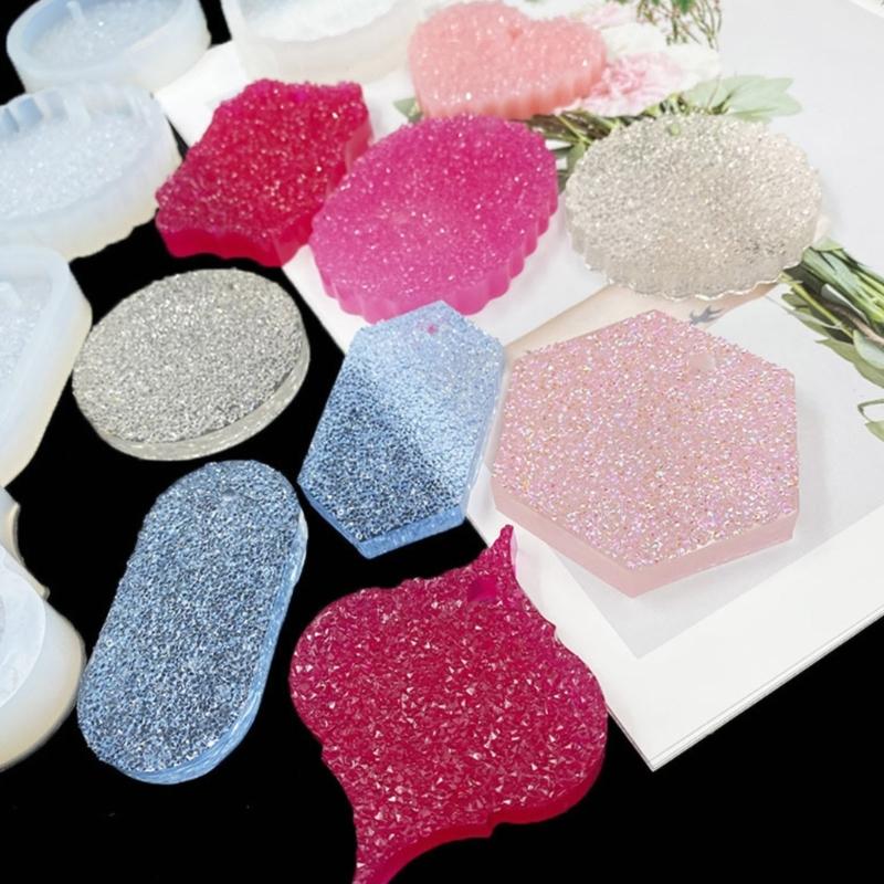 DIY Diamond Listing Silicone Epoxy Resin Mold Diamond Irregular Aromatherapy Pendant Tag Keychain Jewelry Mold Tools