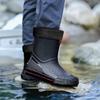 Outdoor Non-slip Fishing Rain Boots New Men's Fashion Mid-calf PVC Rain Boots Short Barrel Medium Barrel Waterproof Rain Boots