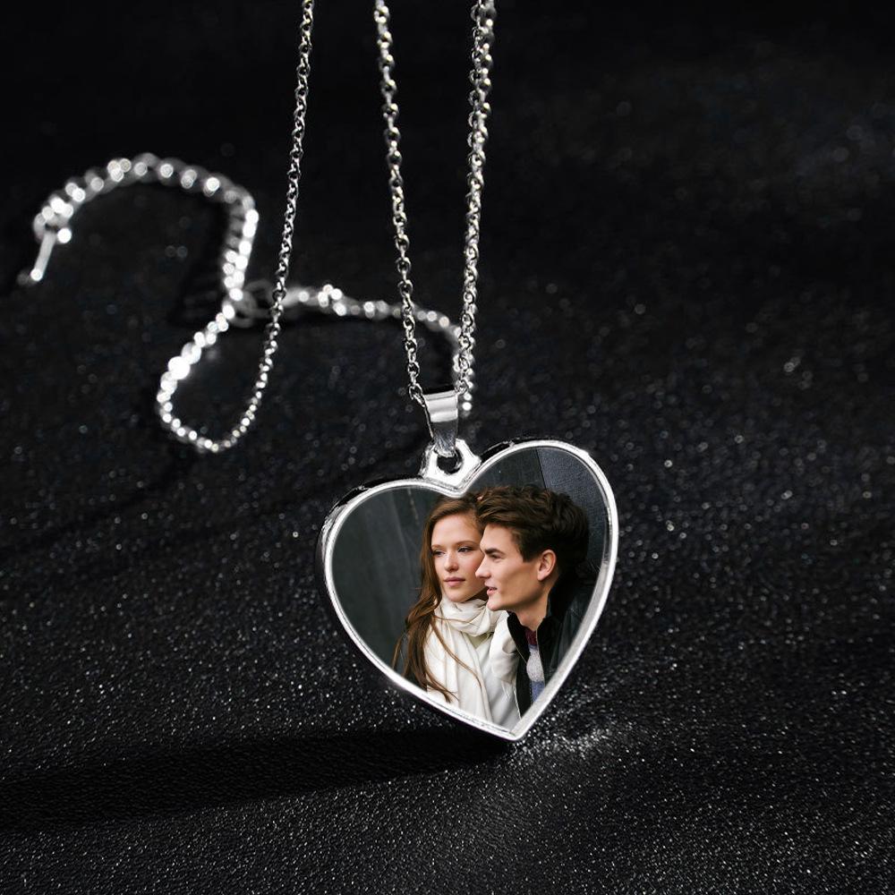 European Hip Hop Personalized Round Photo Men's Necklace