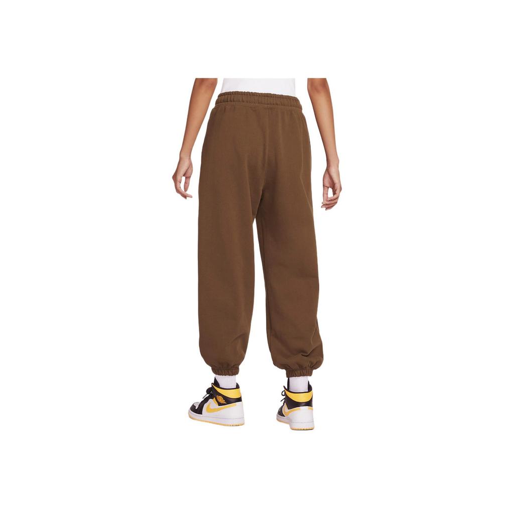 Jordan Flight Classic Jumpman Logo Patch Cotton Fleece Cuffed Pants Women pants Light-Olive-Green DQ4608-385
