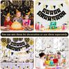 36 Pieces Reusable Birthday Decoration Set - Happy Birthday Banner, Bunting, Beehive Decoration, Ribbons (Confetti Rainbow Party Decoration)