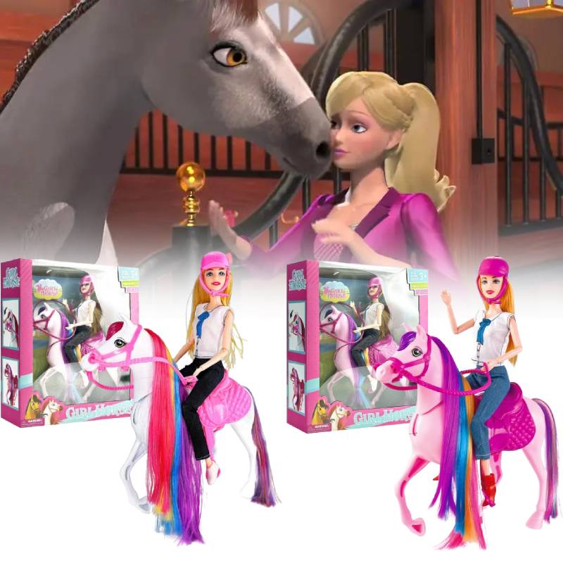 Doll Horse Barbie Detachable Kids Toy Decoration Cartoon Action Model Figure