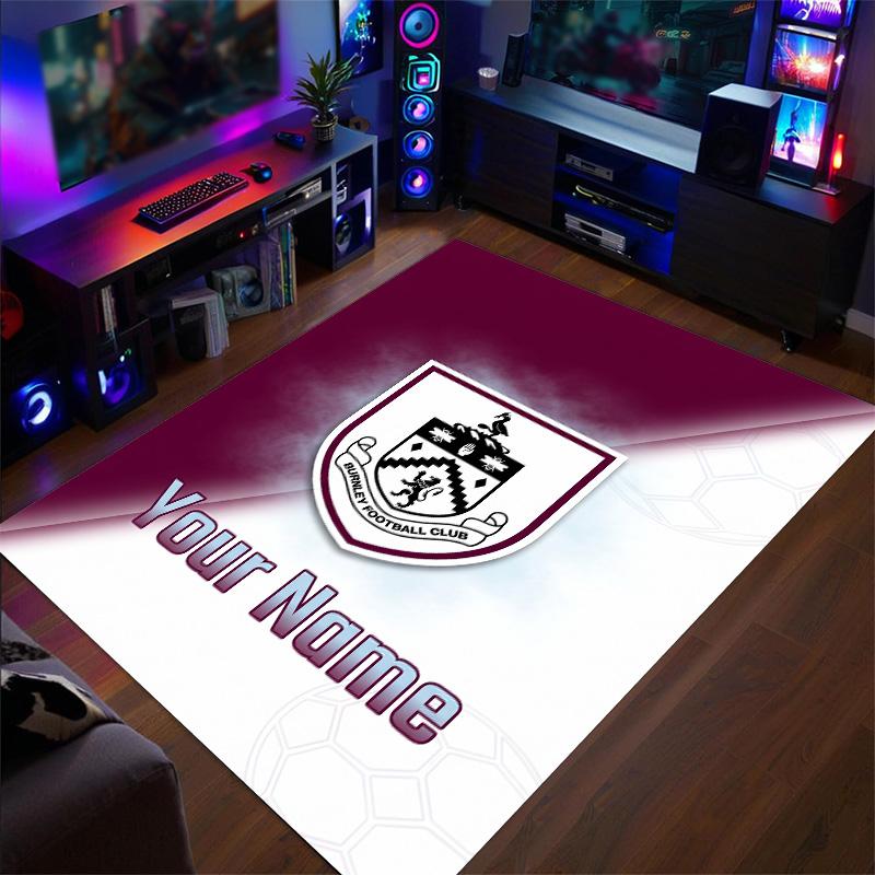 Crystal Velvet Rug Burnley Football Print Custom Name Text Floor Mat Home Decor
