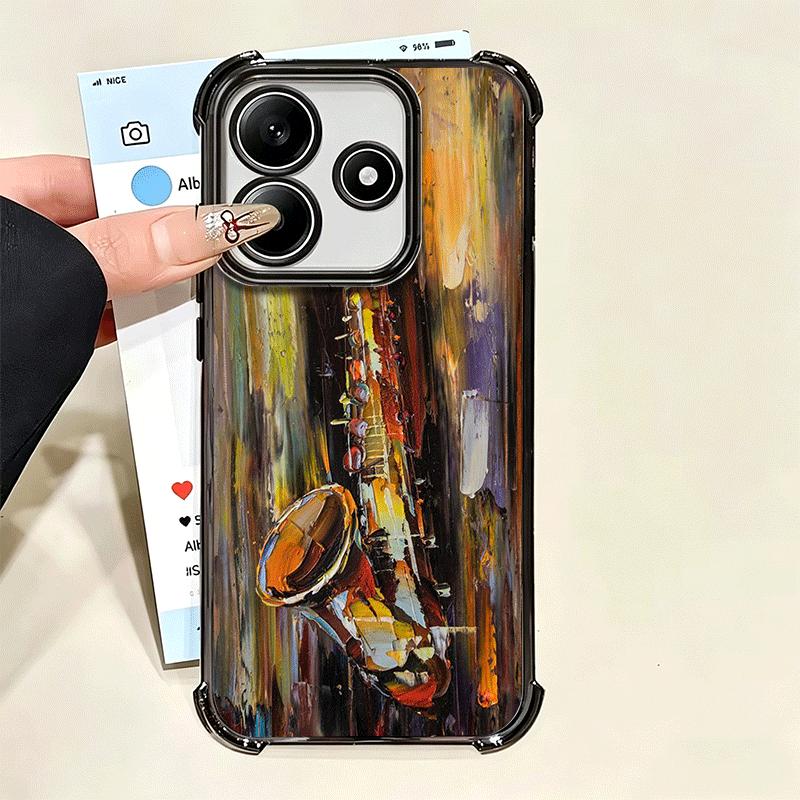 Saxophone Instrument Music Soft Phone Case For Xiaomi Poco X7 X8 Pro Max X6 X5 X3 F8 Ultra F7 M8 M7 M5S Redmi 15C 15A 15 14C 13C