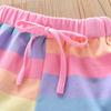 Kids Girls Rainbow-Print Tank Top and Shorts Set