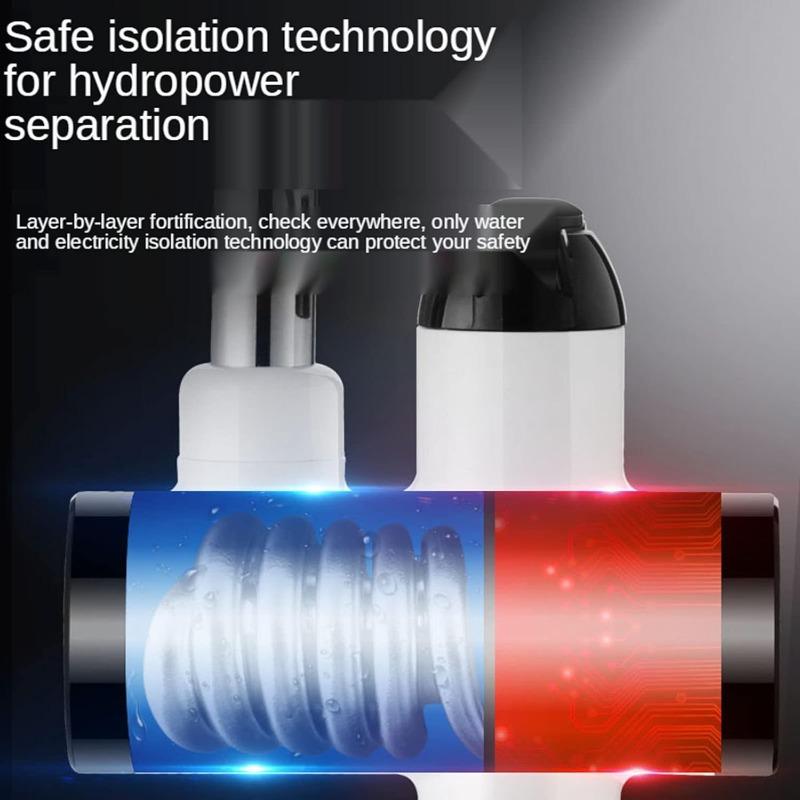 220V electric water heater faucet with LED digital display and 360 degree rotation