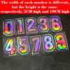 1PC Laser Pink Motorcycle Number Stickers 0-9 Waterproof for Motorbike Helmet Fuel Tank Fender DIY Bicycle Scooter Vinyl Decals