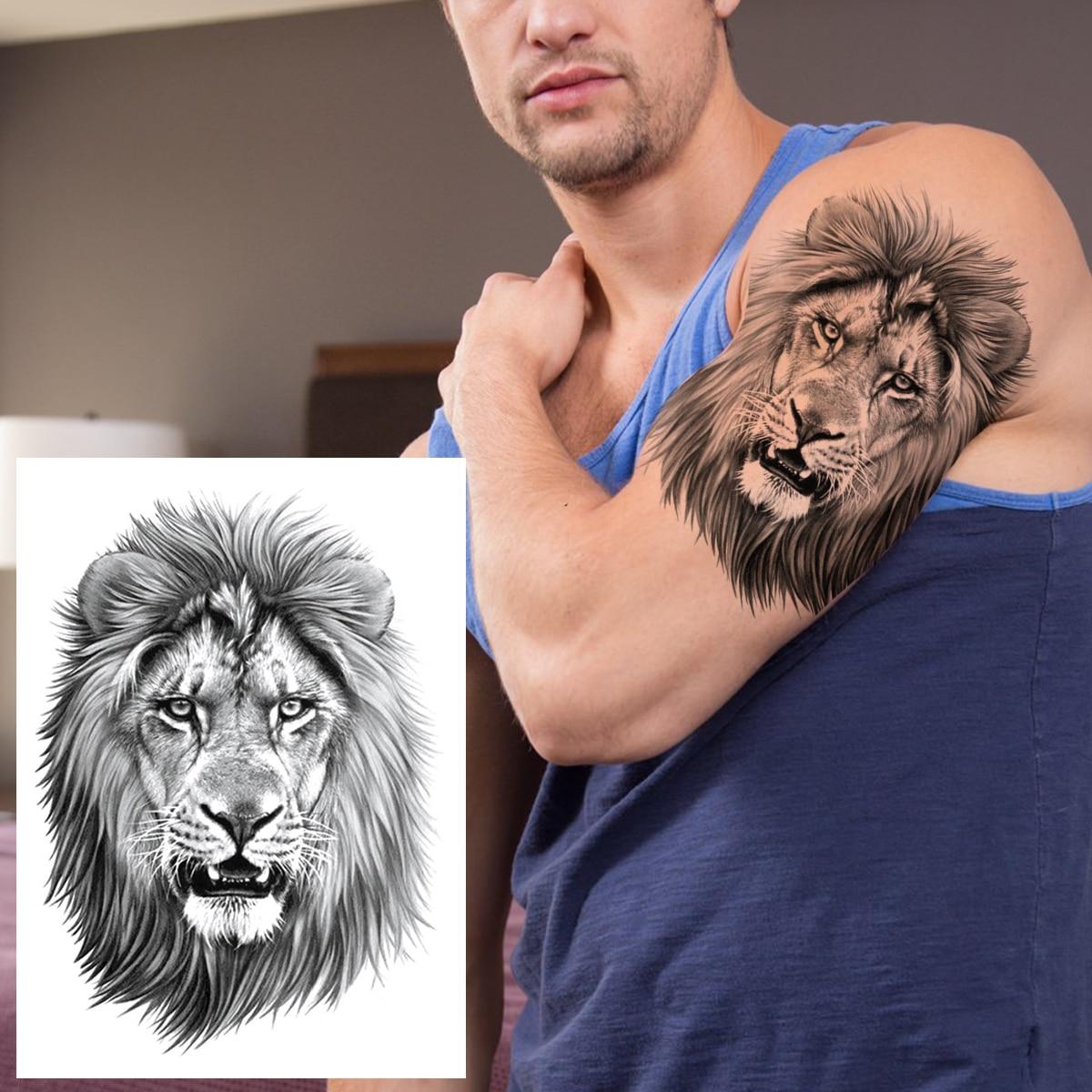 

Временная татуировка в виде совы, леса, для мужчин, женщин, детей, мальчиков, льва, поддельные татуировки монстра, наклейка, компас, черная переноса воды, татуировки, рука