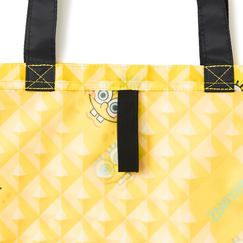 Spalding Packable Tote Bag, SpongeBob SquarePants Pattern, Yellow, W37 x H42cm, 50-026SBP