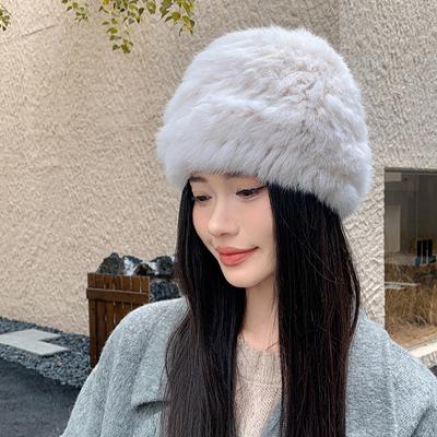 Winter plüsch tasche kopf hut weiblichen Koreanischen version neue mode warme kaninchen pelz hut großen kopfumfang zeigt gesicht kleine wolle hut
