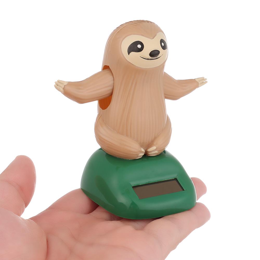 Solar Powered Gift Car Ornament Sloth Toy Dancing Sloth Model Sloth Doll Shaking Hand