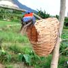 Bird Breeding House Nest Natural Materials Hand-woven with Hook Sleep Parrot Reusable Pet Bamboo Supplies