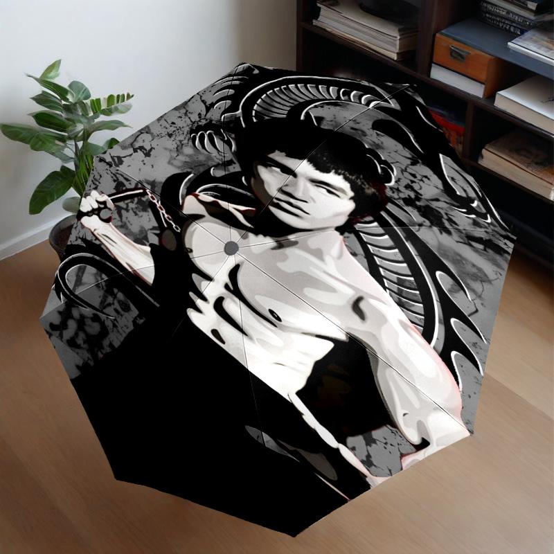 Dynamic Bruce-Lee Pose Umbrella 8-Frame for Travel, Camping, Casual Lightweight Portable Umbrella, Essential for Every Family Holidays Gift