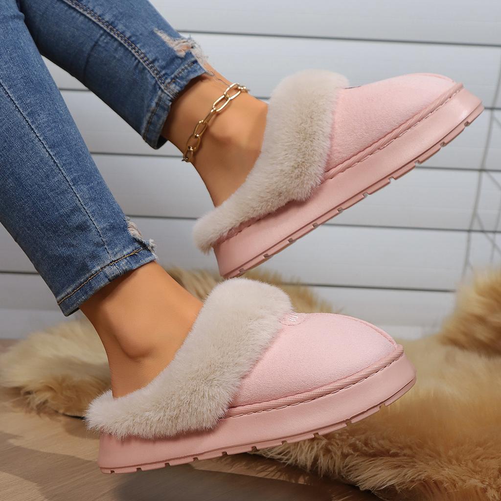Ladies, Home, Cotton Slippers, Warm Shoes, Thick Shoes, Couple Shoes, Half Pack Heels, Casual Shoes