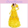 Elegante Vestido Amarelo de Princesa Para Fantasia de Halloween Apresentando Design de Conto de Fadas da Bela