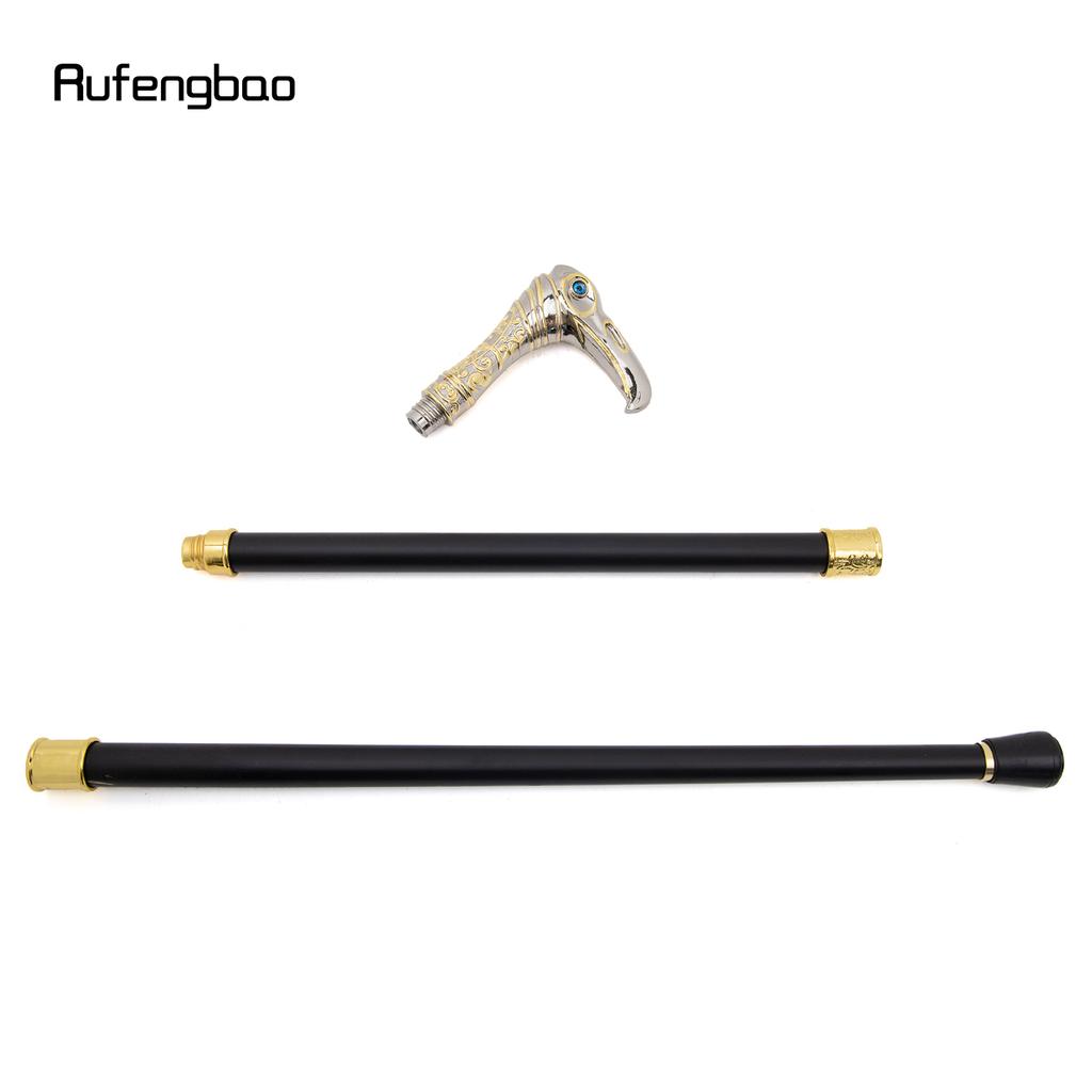 Golden White Eagle Head Luxury Decorative Walking Cane Luxury Stick Elegant Fashion Cane Cosplay Alloy Crosier Stick  93cm