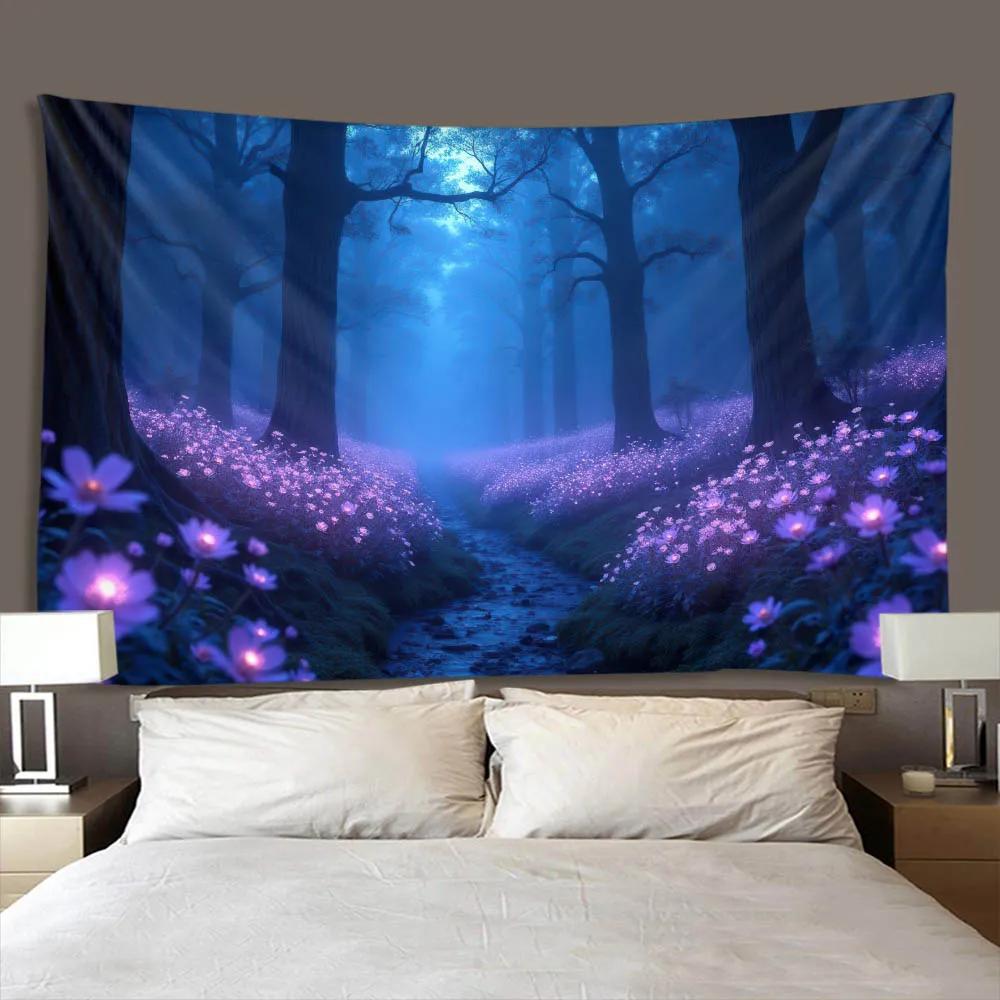 Large Tapestry Mysterious Magic Psychic Forest Wall Hanging Multi Size Decoration for Dormitory Home Wall Background Cloth