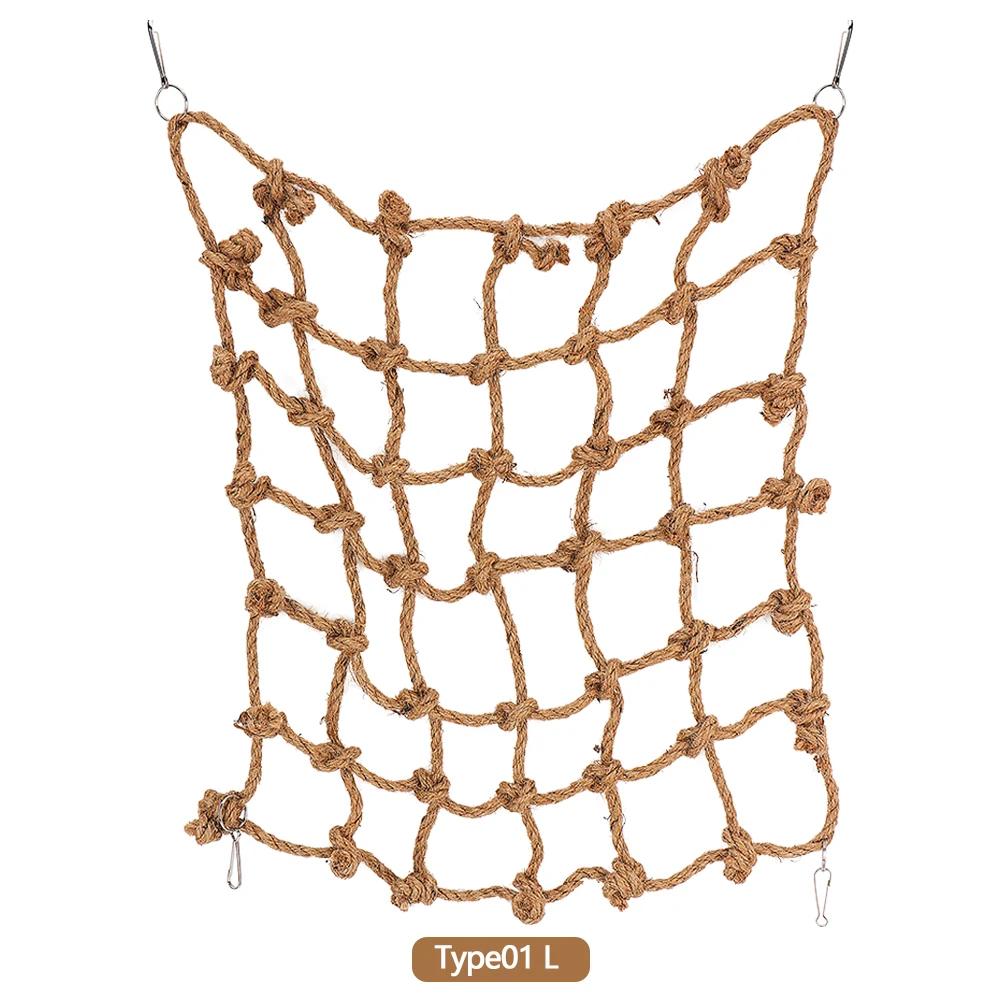 

Игрушки для птиц Сетка для лазанья для птиц Пеньковая веревка Сетка для подвешивания попугаев Качели Игровая веревочная лестница Игрушка для жевания Игрушки для игр в спортзале